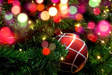 Christmas ball on Christmas background