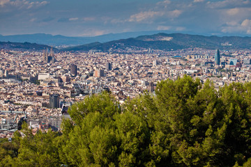 Fototapeta premium Aerial view of Barcelona