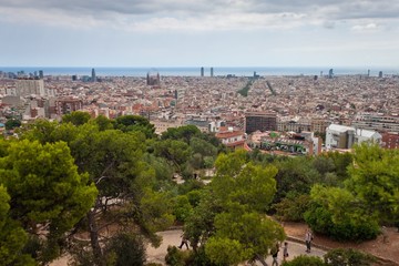 Fototapeta na wymiar Aerial view of Barcelona