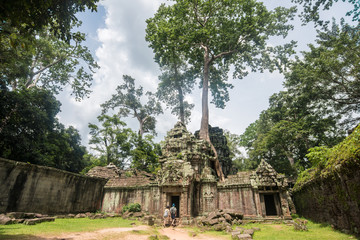 Fototapeta na wymiar The ancient temple named Ta Phorm in old Khmer kingdom, Siem Reap province, Cambodia.