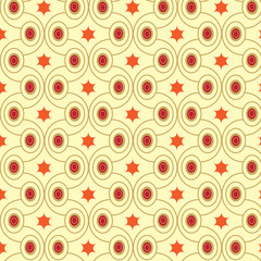 seamless vector pattern line and curve yellow background