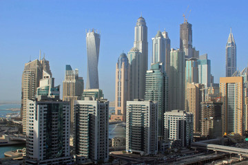 Fototapeta na wymiar Aerial view of Dubai Marina