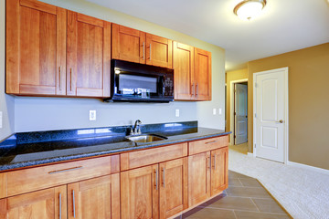 Kitchen storage combination with black top