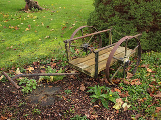 Garden decor in old wagon