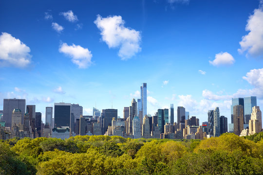 Fototapeta Manhattan skyline with Central Park in New York City