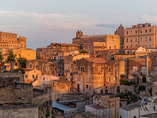 Fototapeta premium landscape of Matera in the evening