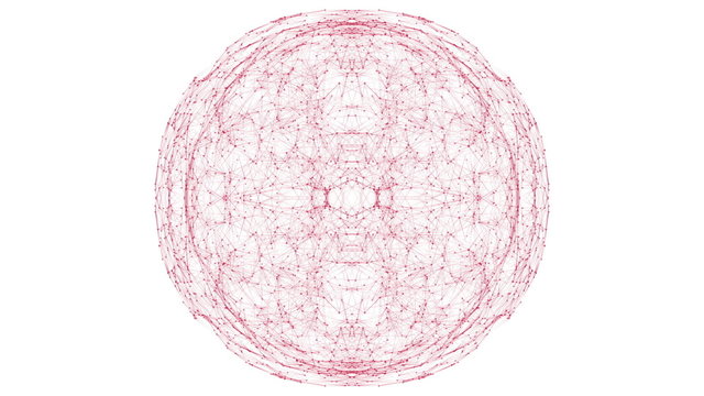 Mirror image pattern moving in a sphere