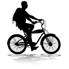 Fototapeta na wymiar Silhouette of a cyclist male. vector illustration.