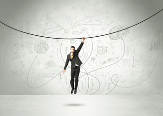 Hanging businessman