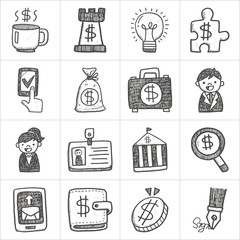 Business doodle icons
