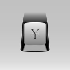 keyboard button with yen symbol