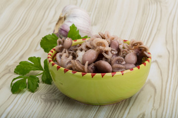 Boiled octopus