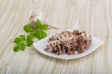 Boiled octopus