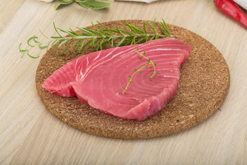 Raw tuna steak