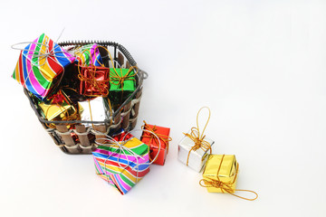 gift box in basket