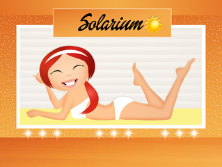 Obraz premium girl in the solarium
