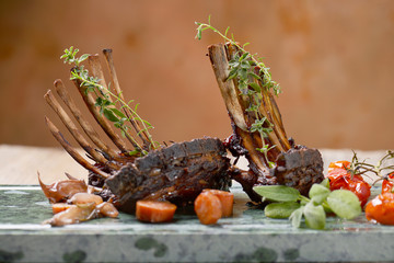 Delicious barbecued ribs