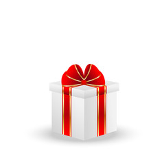 gift box with a red bow on a white background