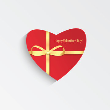 Gift card in the form of heart for Valentine's day