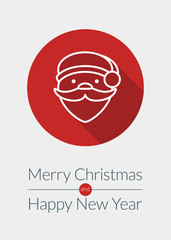 Christmas greeting card in flat design style