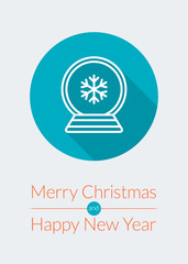 Christmas greeting card in flat design style