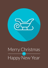 Christmas greeting card in flat design style