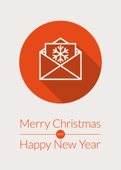 Christmas greeting card in flat design style