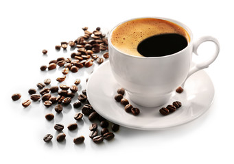 Cup of coffee isolated on white