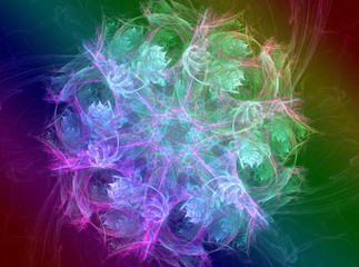 Shiny colorful fractal mandala for creative graphic design