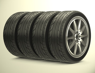 The car tires