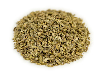 Cumin seeds isolated on white