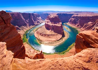 Abwaschbare Fototapete Schlucht Horseshoe Bend am Colorado River in der Nähe von Page, Arizona, USA