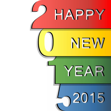 Happy New Year 2015 design greeting card