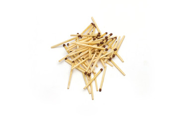 matches on the white background
