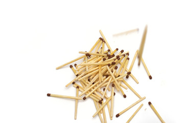 matches on the white background