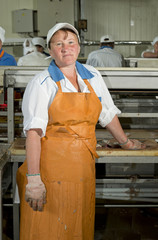 Processing of fish at the fish factory