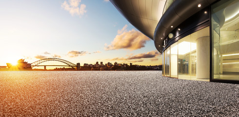 Naklejka premium architektura z tłem gród sydney.