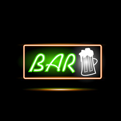 Bar Neon Sign Illustration