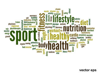 Vector conceptual health word cloud