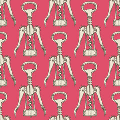 Sketch cute corkscrew in vintage style