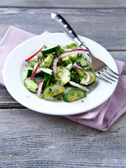 Vegetarian salad with vegetables