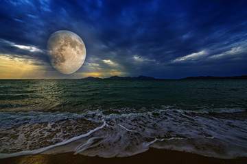 sea and moon