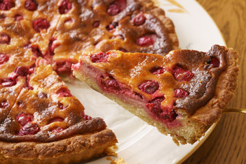 Slice of pie on spatula