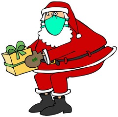 Santa wearing a face mask