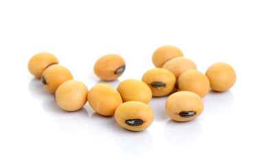 soy beans on white background