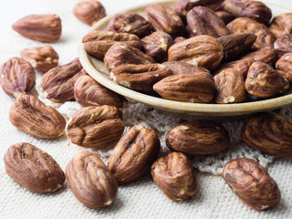Plate of hazelnuts