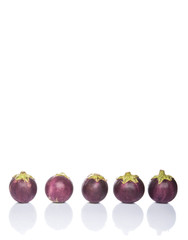 Round shape eggplant over white background