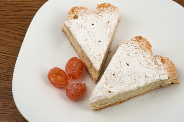 Sponge cake on a plate