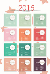 2015 calendar. Vector illustration.
