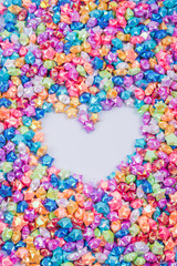 Colorful small star and heart frame